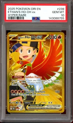 PSA 10 Ethan's Ho-Oh ex 239/182 Gold Hyper Rare Destined Rivals 2025 Pokemon