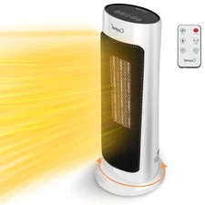 Home Oscillating Tower Ceramic Heater with Tip-Off Switch & Overheat Protection