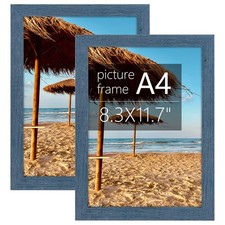 , A4 Picture Frame with Plexiglass, Engineered Wood 8.3 x 11.7 inch Frame - H...