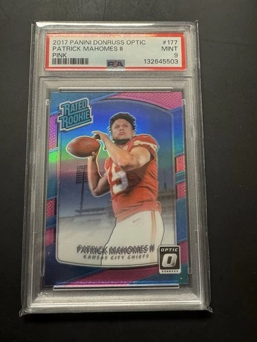2017 Optic Rated Rookie Pink Patrick Mahomes PSA 9 🔥🔥🔥🔥🔥 Chiefs RC