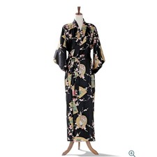 Smithsonian Institution Japanese Crane Cherry Blossom Yukata Kimono Robe M