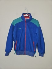 Vintage Columbia Jacket Boys Large Fleece Outdoor Full Zip Pockets Blue