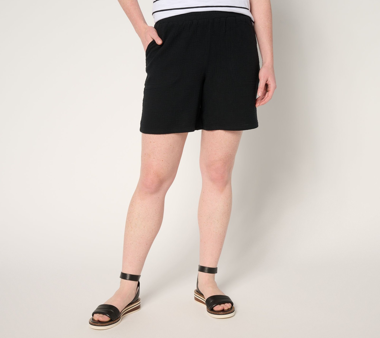 Belle by Kim Gravel Women's Plus Sz Pants 1X 100% Cotton Gauze 