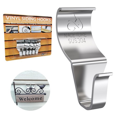 #ad NACETURE Vinyl Siding Hooks Hanger 6 Pack No Drill Vinyl Siding Clips for Ha $11.40