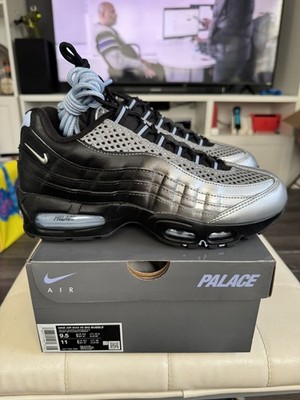 Nike Air Max 95 x Palace Sz 9.5 Metallic Silver Black IQ7708-095 