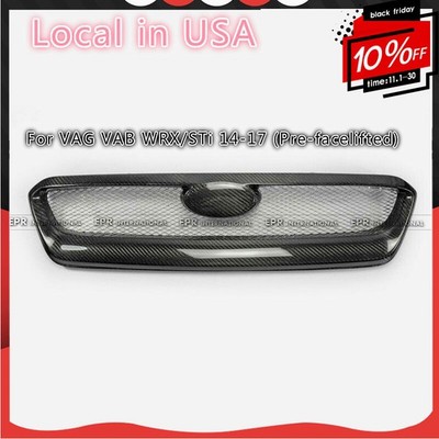 For Impreza VAG VAB WRX/STi 15-17 Carbon Fiber Trim Front Bumper Grill Cover