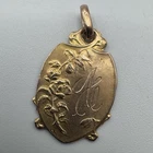 Antique Art Nouveau Pendant - Gold Plated