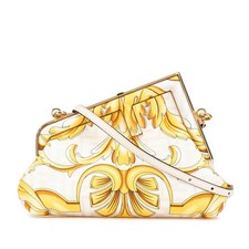 Borsa a tracolla FENDI x VERSACE Fendace First Medium 8BP127 PVC giallo bianco