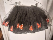 Disney Minnie Mouse Tutu Girls 5/6 Skirt w/ Bows Black Multi-layer Party Dress