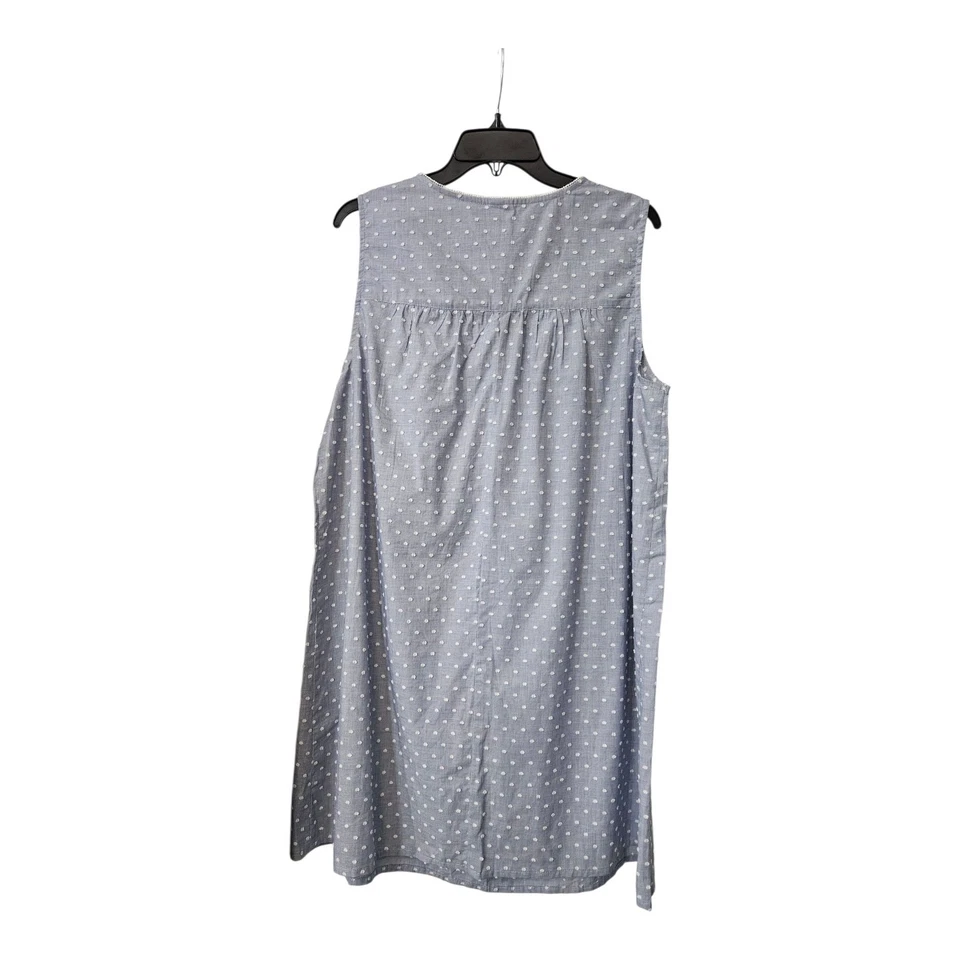 Croft & Barrow Intimates Nuevo con Etiquetas Camisón Sin Mangas Azul Blanco Algodón Pullover LG Foto 2 de 4