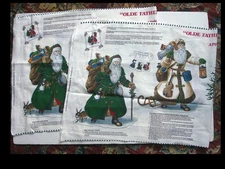 Cranston Olde Father Christmas Appliqué  Fabric 2 Panels 8 Santas 4 Designs