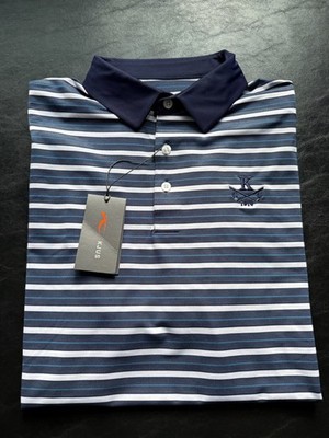 NWT MEN'S KJUS LUIS MULTI STRIPE POLO, SIZE: L, COLOR: NAVY/WHITE/BLUE (M5.17)