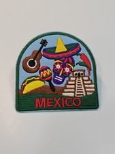 Mexico Travel Souvenir Iron-on Patch Guitar Sombrero Sugar Skull Taco Aztec...