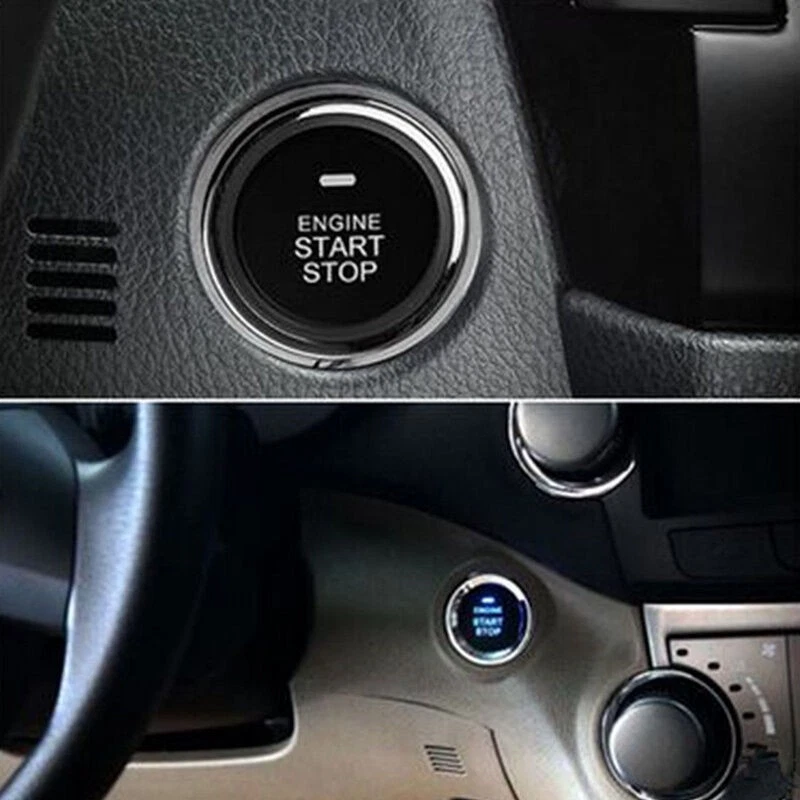 4 Pcs Car Alarm Start Security System Key Passive Keyless Entry Push Button Kit - Image 2 of 4