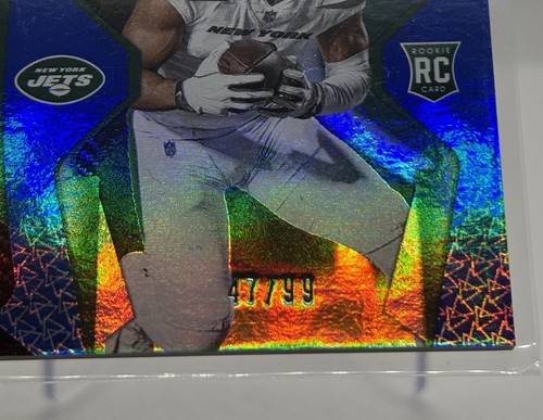 2021 Certified New Generation Jerseys Mirror Blue /99 Elijah Moore Rookie RC - Picture 3 of 3