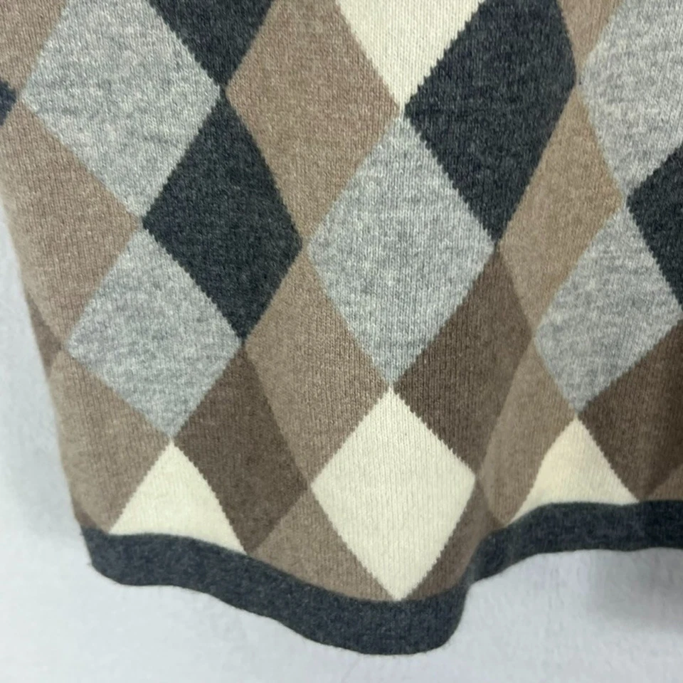 Suéter Charter Club Para Hombres L Cachemira Marrón Tostado Gris Argyle Diamante Retro Grande Foto 3 de 4