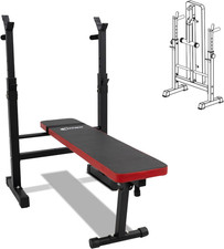 Panca Pesi Con Supporto Bilanciere Panca Piana Palestra Pieghevole Regolabile Mu