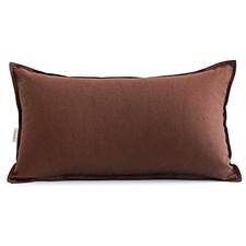 Cotton Linen Decorative Lumbar Throw Pillow Case Cushion 12"x20" Reddish Brown