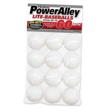  Sport Power Alley 60 MPH Lite Baseballs White - 1 Dozen, Lightweight, 