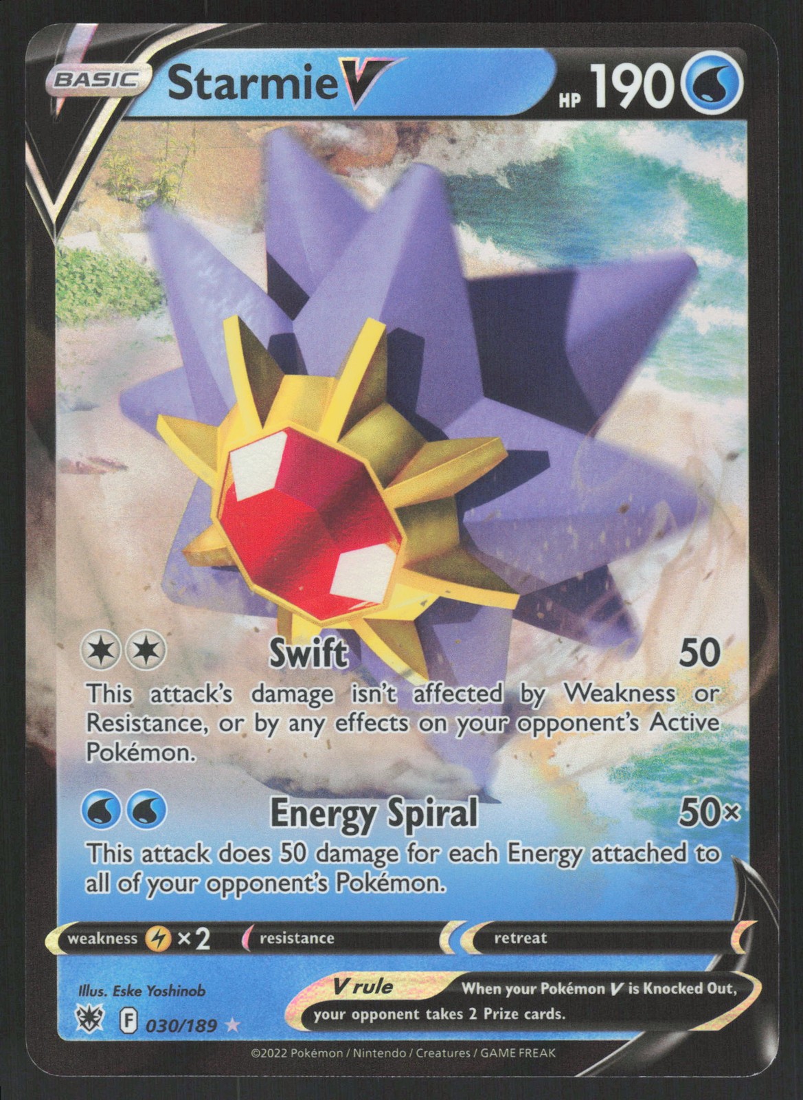 Starmie V 030/189 Ultra Rare Pokemon TCG SWSH10: Astral Radiance NM