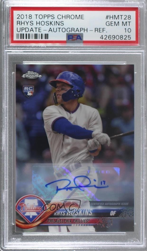 2018 Topps Chrome Update Target Exclusive Refractor Rhys Hoskins PSA 10 Auto 1q7
