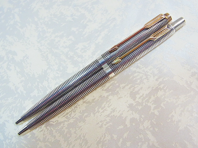 #ad Parker 75 Cisele Sterling Silver 925 Ballpoint Pen Click amp; Push Action Set $160.00