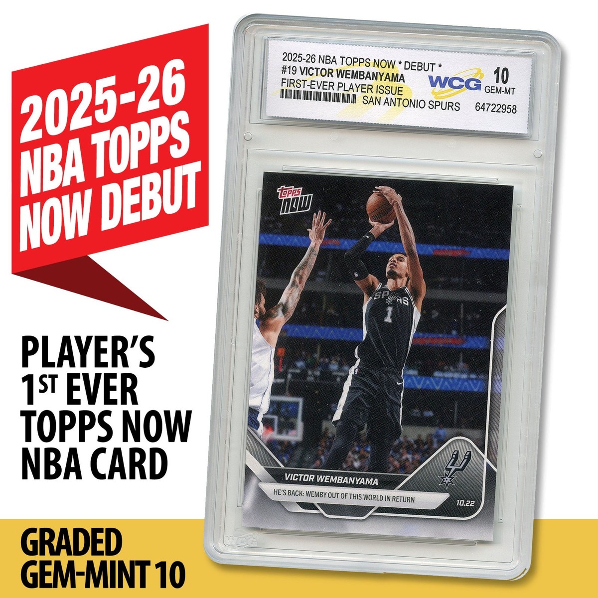 Wembanyama Future All Star Victor Wembanyama Topps Now Rookie Card - GMA Gem Mint 10 Graded #1 Pick Future All Star Wembanyama Future All Star Victor Wembanyama Topps Now Rookie Card - GMA Gem Mint 10 Graded #1 Pick Future All Star