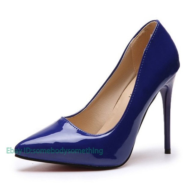 Men's High Heels Crossdresser Pointed Toe Pumps Drag Queen Patent Leather Shoes
