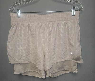 LEG3ND Women's TanAthletic Shorts Blended Fabric Lined Stretch Activewear Sz XL