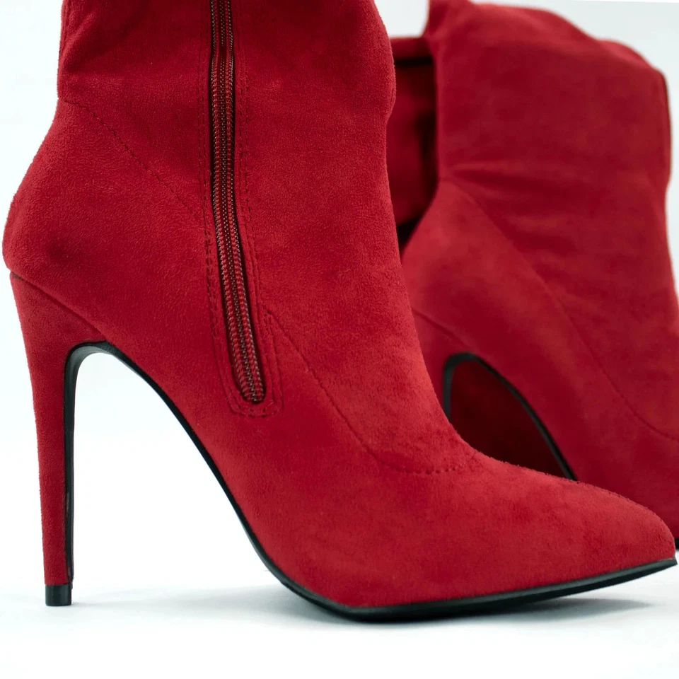 Botas Muse para mujer sobre la rodilla - rojas Foto 2 de 3