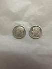 1955-1961 D Dime Roosevelt 90% SILVER Lot of 2 good condition