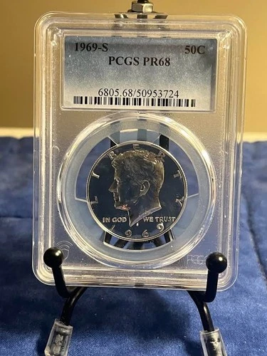 1969 S Kennedy Half Dollar $.50 Coin PCGS PR68