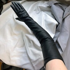 Women 70cm 27.6" Shoulder Long Real Sheep Leather Opera Party Evening Gloves