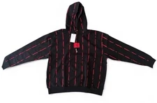 Jordan Hoodie Mens Large Black + Red Fleece Heavyweight Heros Essentials Flight