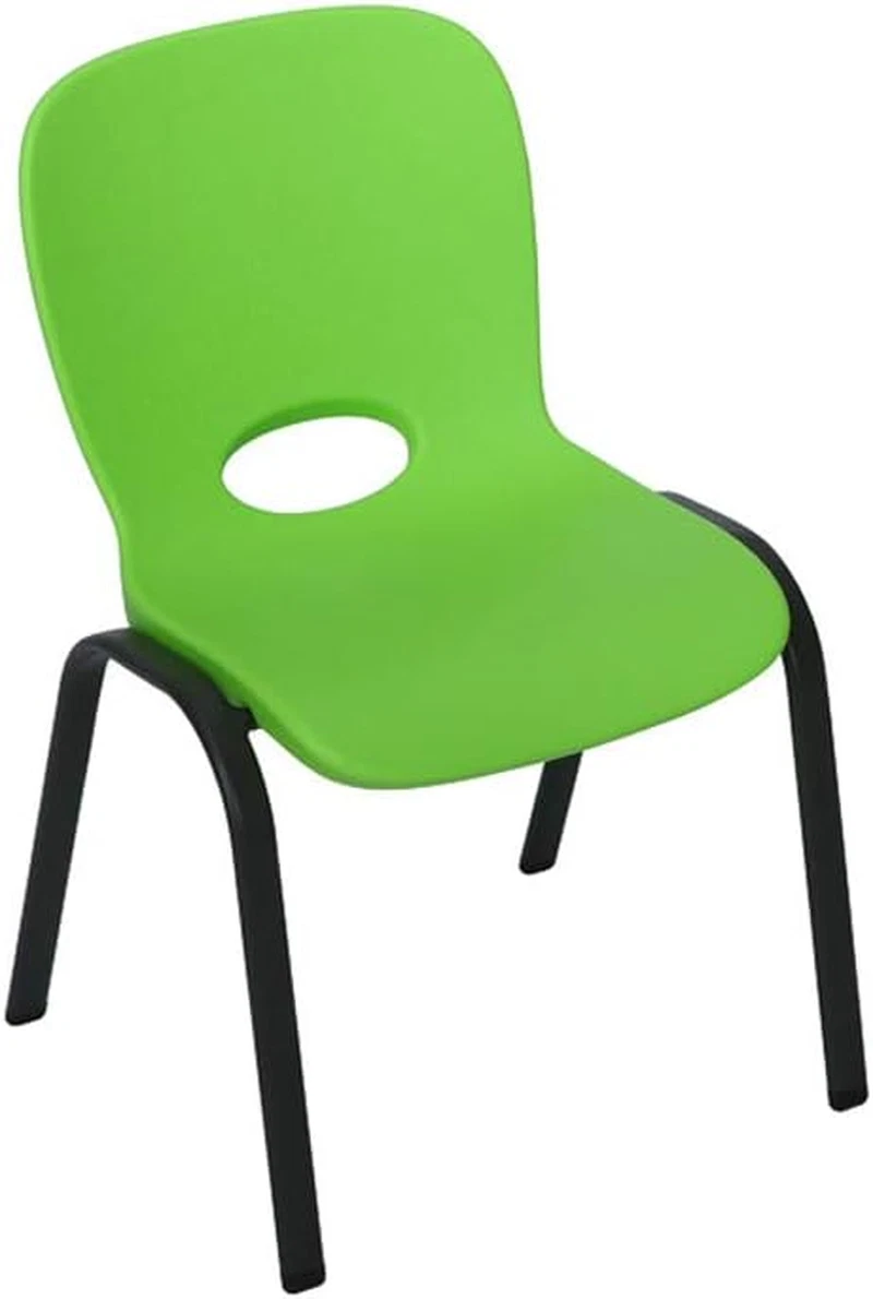 Lime Green Kids Stacking Chairs - Set of 4 for Playroom or Classroom