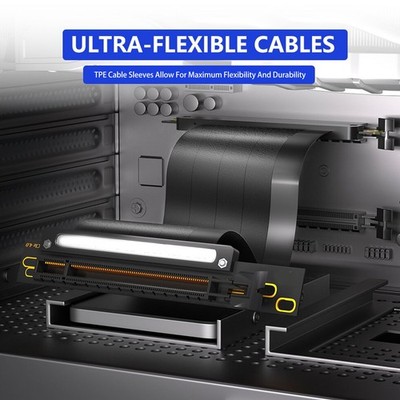 PCIe 4.0 X16 GPU-Riser-Kabel Weiblich 180-Grad-Winkel