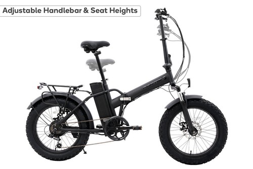 Fortis Shimano 6-Speed 20" Fat Tyre Foldable Electric Bike, Black, Electric - Picture 2 of 11