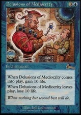 Moderate Play, English MTG Foil Delusions of Mediocrity - Foil Urza's Legacy Mag