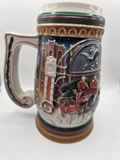 1997 Budweiser Holiday Beer Stein "Home For The Holidays" Anheuser-Busch * COA