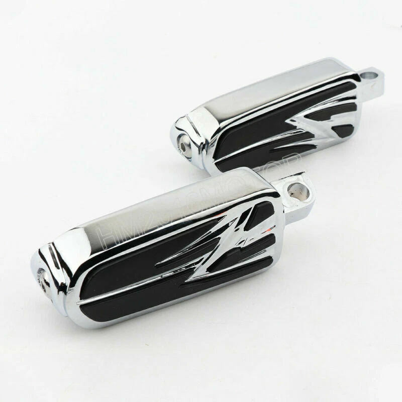 Reposapiés cromados para motocicleta Harley-Davidson Touring Dyna Softail Vrod Foto 4 de 4
