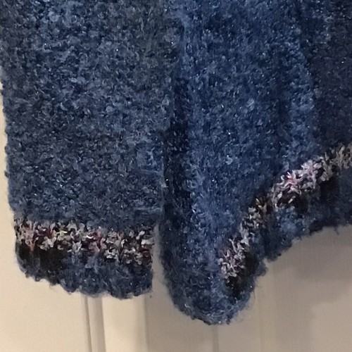 Vtg TEL TELLE Paris France Sweater Blue M Grandma Artsy Boho Funky Euro Chic - Picture 14 of 23