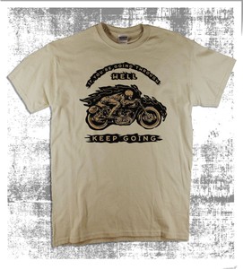 Avoir Images Going Through Hell Biker Moto Humour Imprime Natural T Shirt le plus cool par