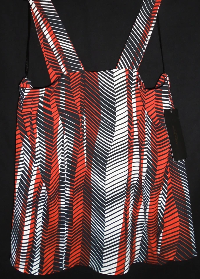 Zara Basic Chevron Stripe Top orange black white cami Size Medium New Tags BNWT - Image 2 of 3