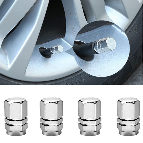 4pcs Aluminium Car Wheel Tyre Valve Stems Tire Air Dust Cover Screw Rim Caps - Picture 4 of 17
