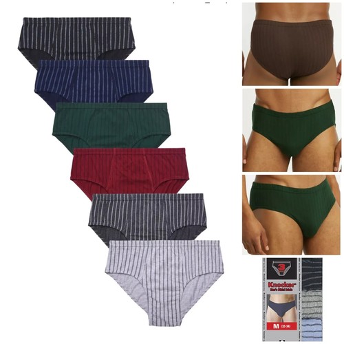 Paquete de 6 calzoncillos de bikini Hunter/Swan/Knocker para hombre a rayas lisas ropa interior S M L XL - Imagen 9 de 22