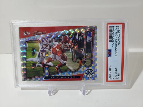 2022 Mosaic #B10 Patrick Mahomes Bang! Silver Prizm Mosaic Card PSA 10 Gem Mint