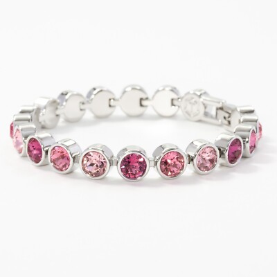 Pink Crystal Bracelet • Sparkly Pink Bracelet • Tennis  Touchstone Crystal Swarovski Crystal stretchy bracelet new and pink. display picture 1