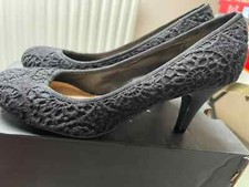 New Look Black Crochet Lace Court Shoes UK 5, EU38