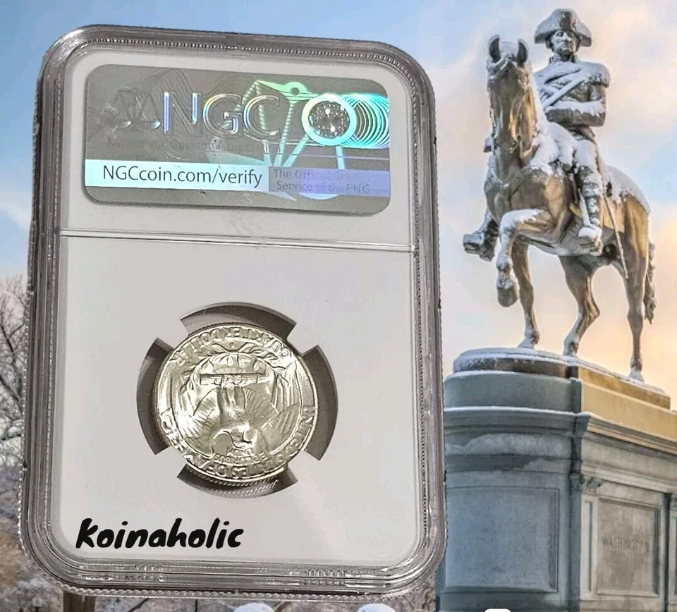 1954 S Washington 25c Quarter NGC MS 65, 90% Silver Has Luster And Eye Appeal! - Image 2 of 4