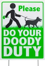 Iconikal Please Do Your Doody Duty - Funny Dog Poop Yard Sign - 9 x 12-Inch...